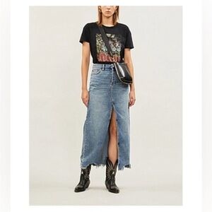 Free People Rhiannon Denim Maxi Skirt